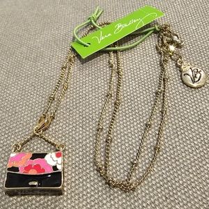 Vera Bradley Pixie Blooms Handbag Charm Necklace NWT
